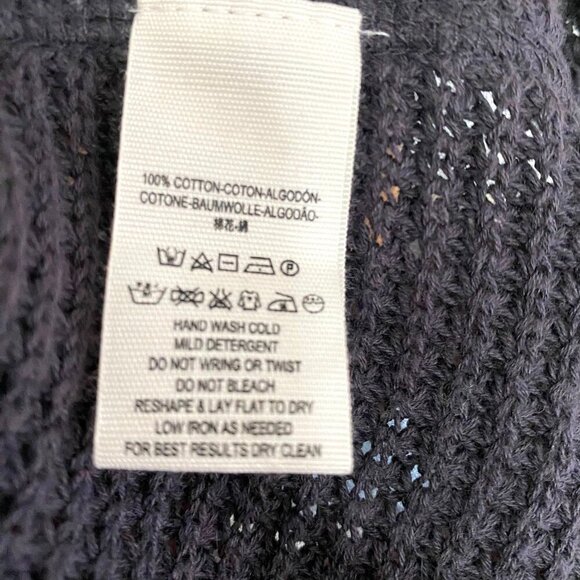 Free People Size Small Charcoal Moonshine Cold Shoulder V-Neck Sweater - Picture 10 of 11